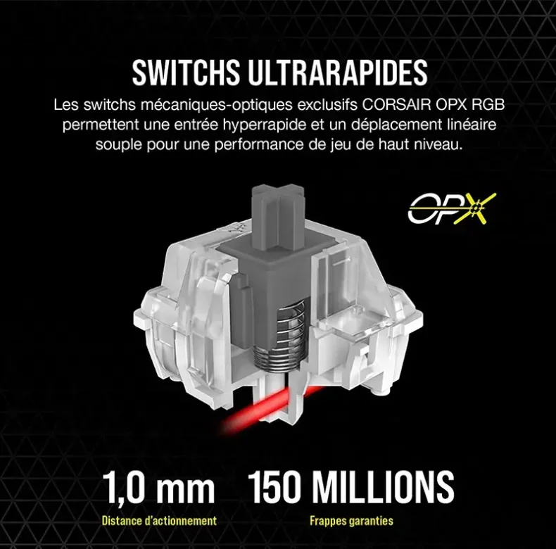 Switchs mécanique optiques exclusifs Corsair OPX RGB