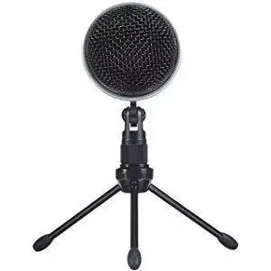 Configuration simple Amazon Basics Mini microphone de bureau à condensateur, Argenté