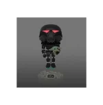 Figurine Funko Pop! Star Wars: Mandalorian - Dark Trooper w/Child lumière