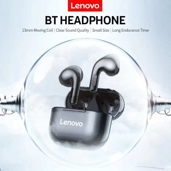 Lenovo TWS Écouteurs stéréo sans fil Bluetooth LP40 noir