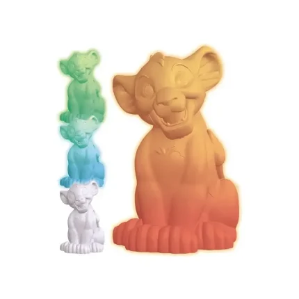 Lexibook- Veilleuse Couleur Simba Le Roi Lion, Décoration Lumineuse Multicolore Chambre Enfants Disney avec Timer, NLJ105AN