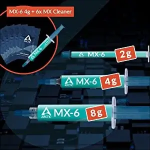 ARCTIC MX-6 (4 g, INCL. 6 MX Cleaner) - Ultime Performance Pâte Thermique pour CPU, Ordinateurs Portables, très Haute conductivité Thermique, Longue durée de Vie, ACTCP00084A