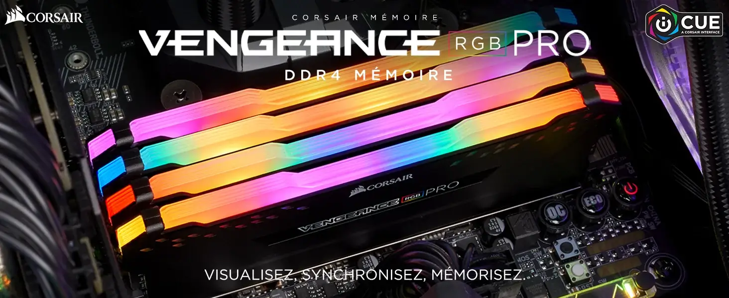 Corsair Vengeance RGB PRO - Kit de Mémoire (16Go (2x8Go), DDR4, 3200MHz, C16, XMP 2.0)