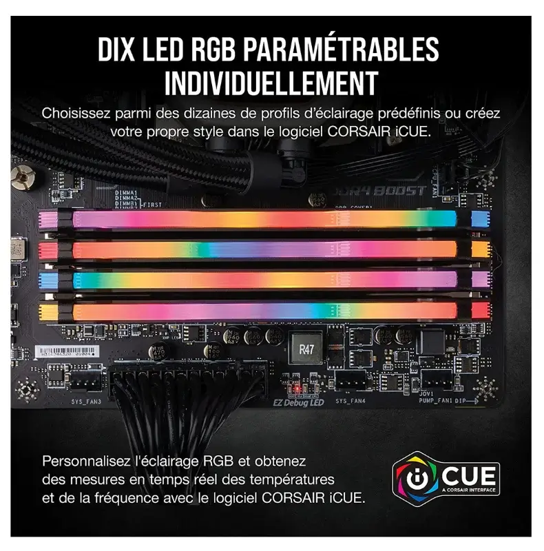 Mémoire RAM Kingston 16Go (2x8Go) DDR4 3200MHz RGB DIMM
