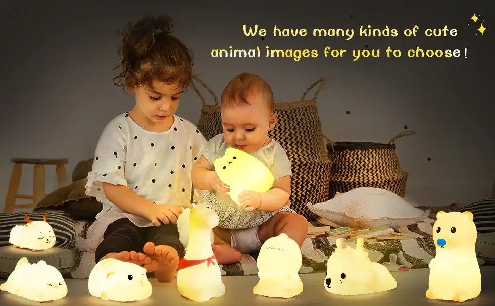 Veilleuse rechargeable pour enfants, veilleuse LED 7 couleurs pour