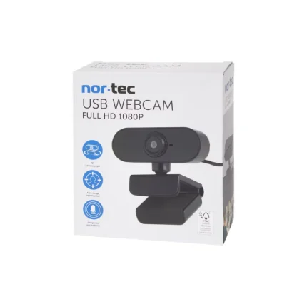 Webcam1080P Full HD avec Couvercle de confidentialité, Caméra Web Autofocus, Double Microphone Stéréo pour Zoom, Skype, Chat vidéo, Conférence, Compatible PC, Mac, Windows