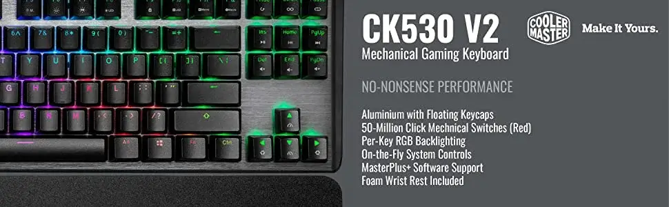 Cooler Master CK550, Clavier mécanique RGB, AZERTY en Aluminium
