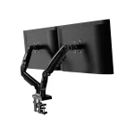 Invision Support Écran PC 2 Écran pour 19 à 32 Pouces, Réglable en Hauteur Bras Double avec Incline, Pivote et Tourne, VESA 75 et 100mm, Ressort à Gaz, Capacité de Charge 2-9kg (MX400)