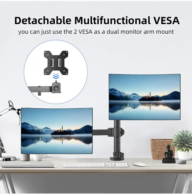 Support de moniteur à bureau, mouvement complet, double écran, VESA 100x100  (13-27 pouces)