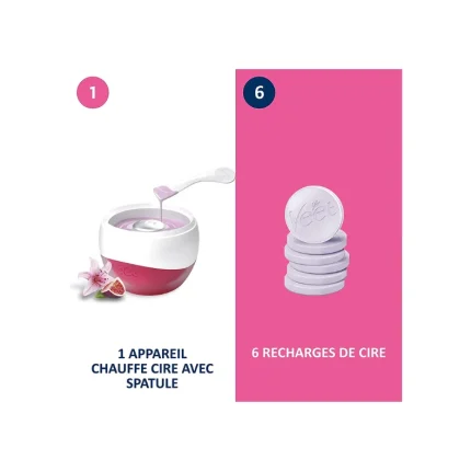 Veet - Kit SpaWax Chauffe Cire Electrique et 6 recharges de cire - Epilation Cire Chaude sans Bande