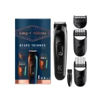 King C. Gillette Kit tondeuse à barbe pour homme, tondeuse sans fil + lames aiguisées de longue durée et 3 régulateurs de longueur interchangeables pour le soin de la barbe