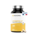 NOVOMA Vitamine D3 2000 UI/j, Vitamine D Naturelle Micro-encapsulée - Haute Absorption, Système Immunitaire, Santé des Os & Muscles, Cure de 2 mois, 120 gélules, Fabriqué en France (ex Nutrivita)