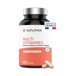 NOVOMA Multivitamines et Minéraux, 29 Vitamines & Minéraux A B C D3 E K2 + Magnésium & Zinc, 120 gélules, Complément Alimentaire Immunité pour Femme et Homme, Fabriqué en France