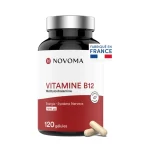 NOVOMA Vitamine B12 Vegan 1000 μg, Méthylcobalamine Pure, Absorption Maximale, Immunité & Anti-Fatigue, Cure de 4 mois Cure, 120 Gélules, Fabriqué en France